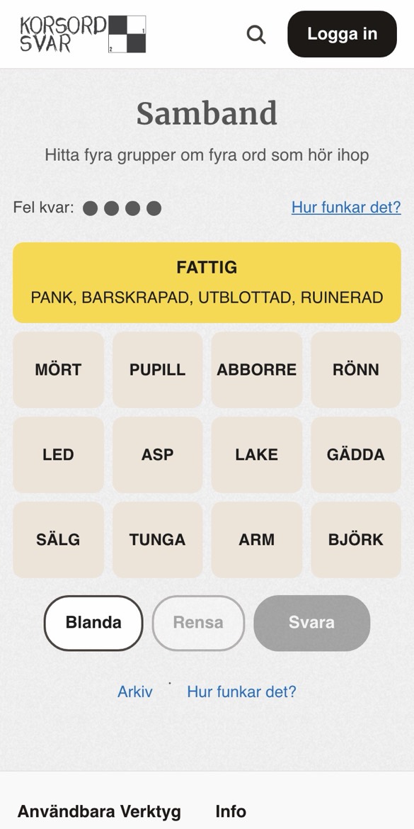 Rätt grupp får en färg och lägger sig överst